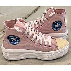 Converse Shoes Womens 7.5 Pink Canvas Chuck Taylor All Star Platform Hi Sneakers